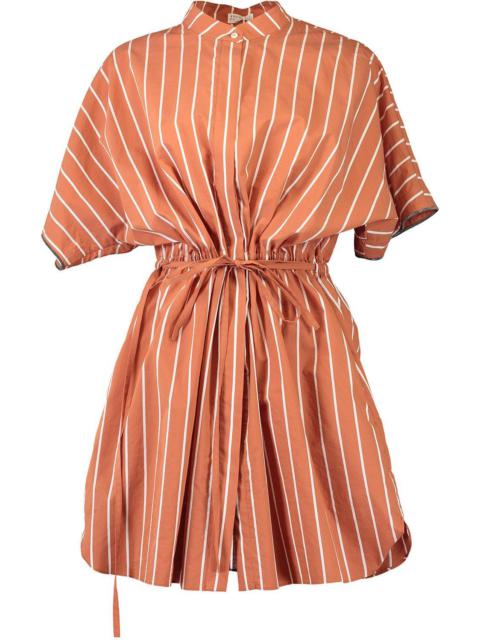 Brunello Cucinelli Stripe Cinch Waist Dress