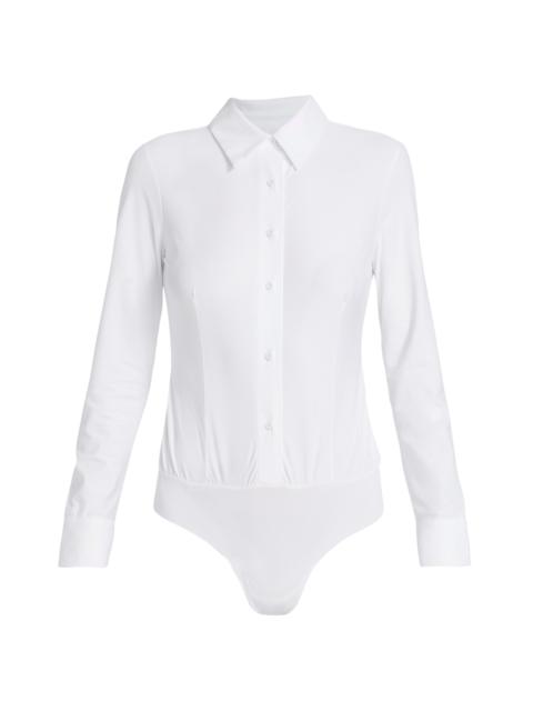 commando Women's Classic Oxford Shirt Bodysuit - White