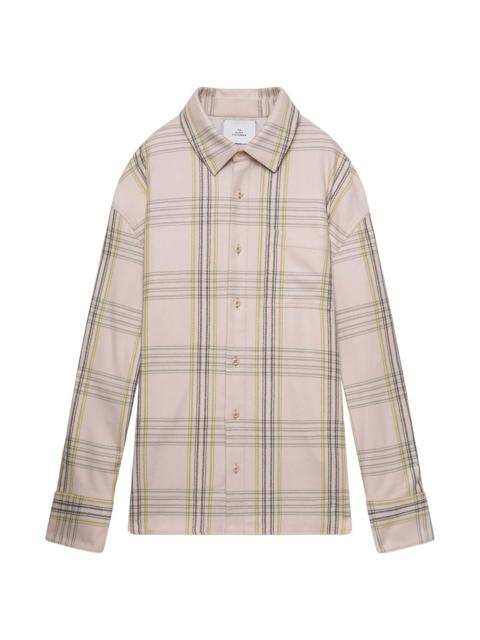 The Elder Statesman Men's Cashlite Plaid Wool-Silk Blend Shirt Jacket - Snap Pea Plaid