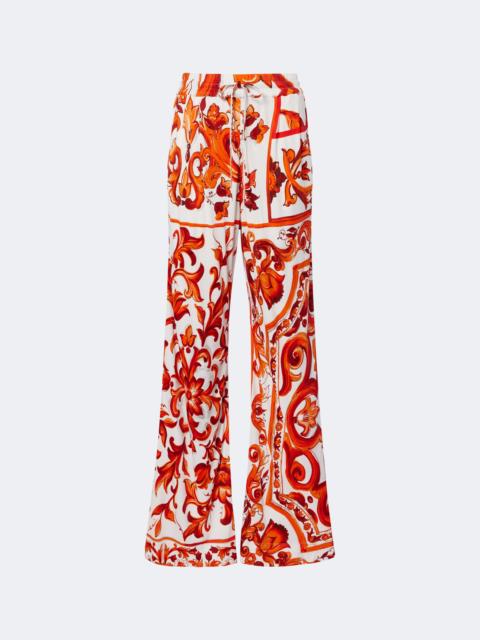 Dolce & Gabbana Majolica wide-leg pants