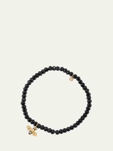 SYDNEY EVAN 4mm Black Spinel Diamond and Sapphire Bee Bracelet