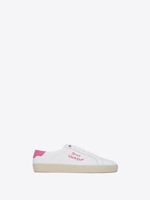 SAINT LAURENT court classic sl/06 embroidered sneakers in smooth leather