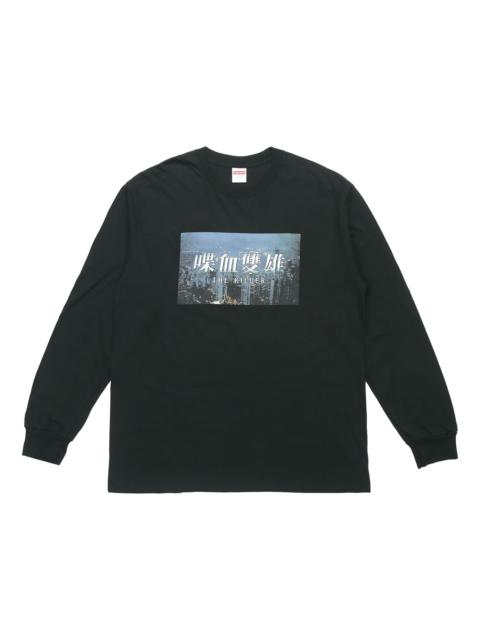 Supreme Supreme FW18 The Killer L/S Tee Black Bloody Twins Chow Yun Fat Chest Printing Pattern Long Sleeves