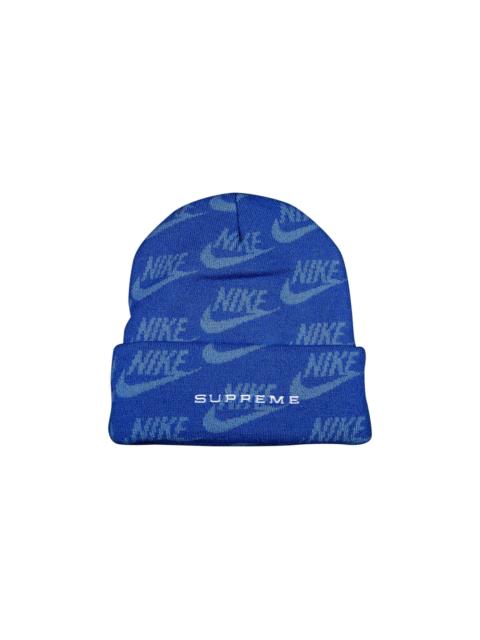 Supreme Supreme x Nike Jacquard Logos Beanie 'Blue'