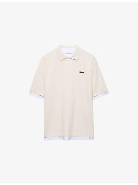 Prada Layered-Effect Boxy-Fit Cotton Polo Shirt