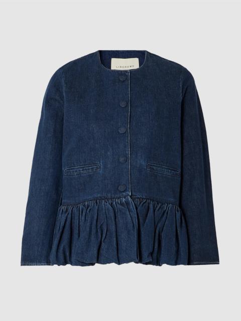 LIBEROWE DENIM PEPLUM JACKET