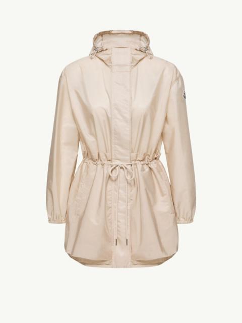Moncler Weteau Ruched-Trim Hooded Mid-Length Jacket