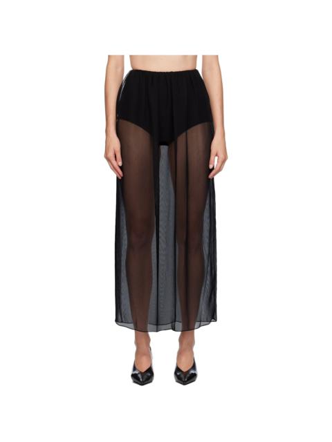 GIA STUDIOS Black Layered Midi Skirt