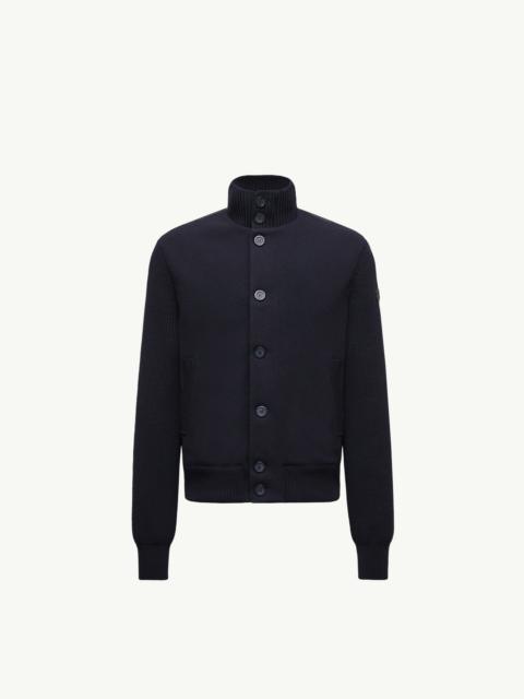 Padded Wool Zip-up Cardigan