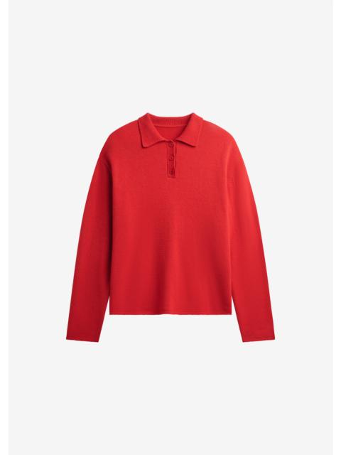 The Frankie Shop Bresica Knit Polo Sweater - Red