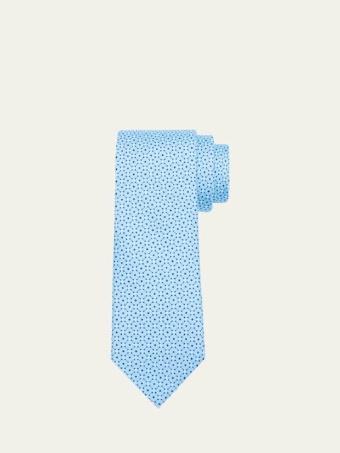 ZEGNA Men's Lattice-Print Silk Tie