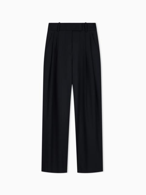 GIORGIO ARMANI WIDE-LEG TROUSERS IN WOOL AND CASHMERE FLANNEL WITH PLEATS