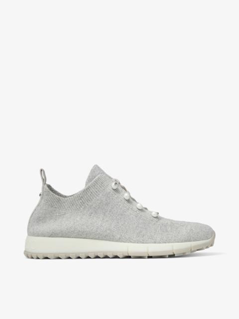 JIMMY CHOO Veles Moon Mix Cashmere Melange Knit Trainers with Pearl Buttons