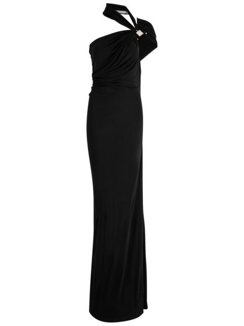 CHRISTOPHER ESBER Bezel Quartz one-shoulder draped jersey gown