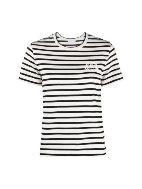 Moncler logo-embroidered striped T-shirt