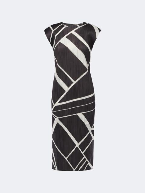 Pleats Please Issey Miyake Fold Line pleated printed midi dress