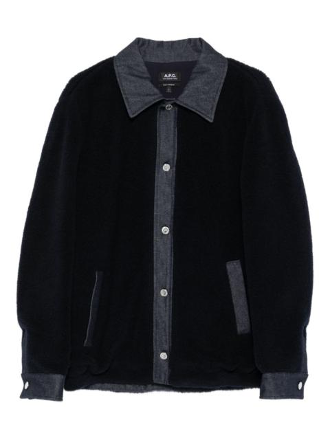 A.P.C. Will fleece denim-panel jacket
