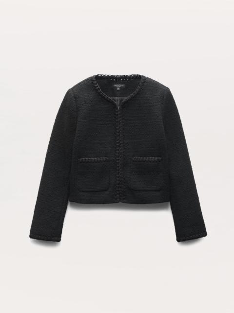rag & bone Cheyenne Whipstitch-Trimmed Tweed Lady Jacket