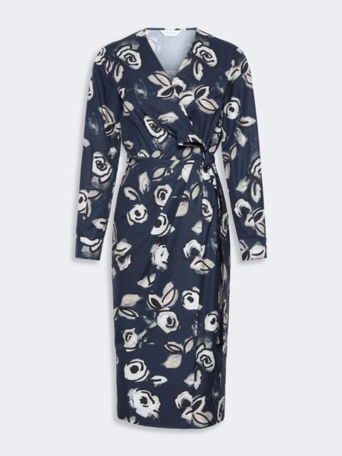 Max Mara DIADEMA Printed poplin wrap dress - ULTRAMARINE