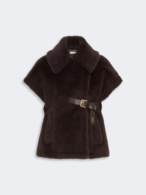 Max Mara NEWABAVO1 Alpaca and wool Teddy cape - BROWN