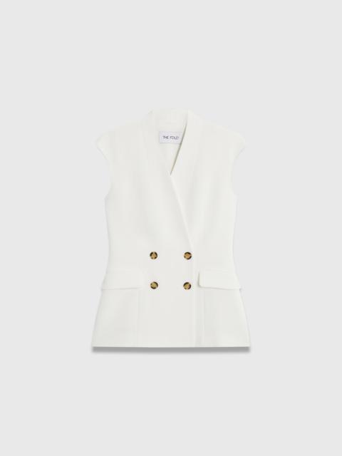THE FOLD Clever Crepe Nera Sleeveless Jacket