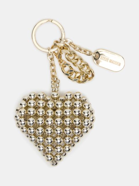 STEVE MADDEN HEART BAG CHARM PEARL