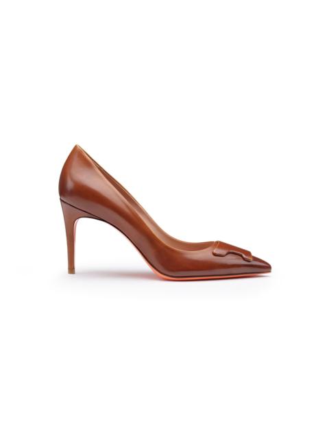 Santoni Women's brown leather high-heel Santoni Sibille pump