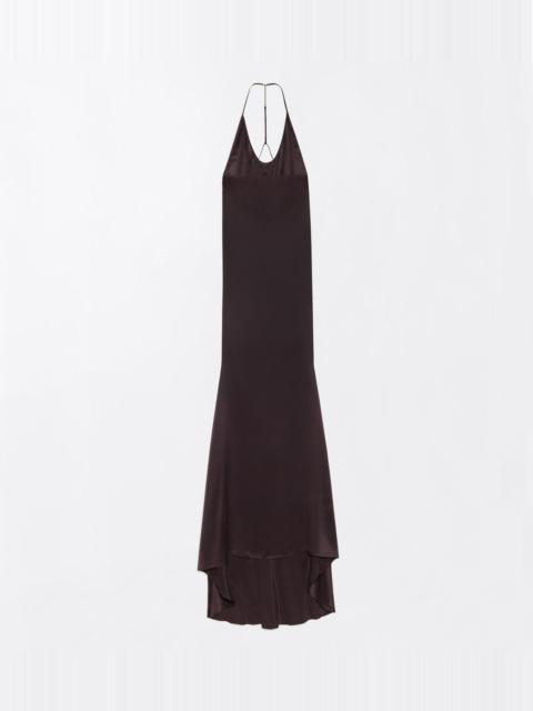 TOM FORD PEACH-FEEL SILK SATIN HALTERNECK EVENING DRESS