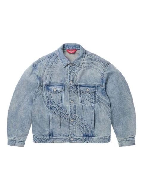 ジャケット・アウター Supreme S Logo Denim Trucker Jacket Supreme S Logo Denim Trucker Jacket Washed Black Men's
