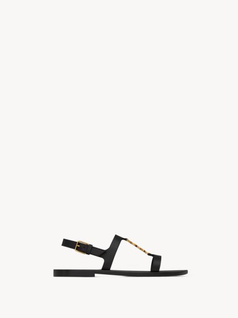 SAINT LAURENT CASSANDRA SANDALS IN SMOOTH LEATHER