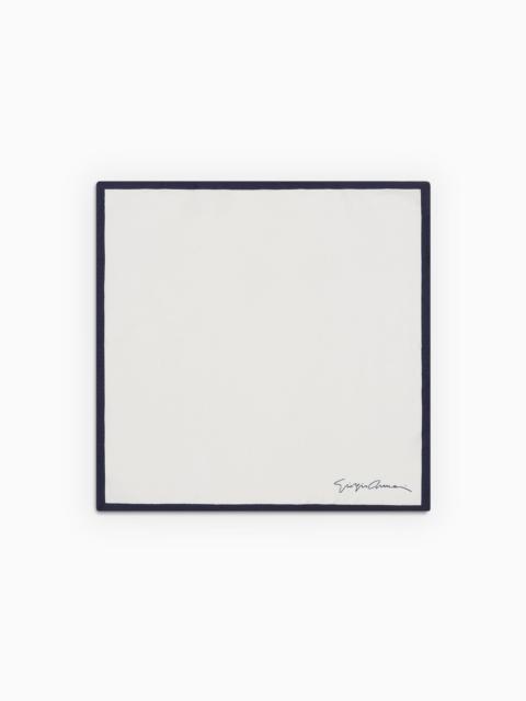 GIORGIO ARMANI Silk pocket square with logo