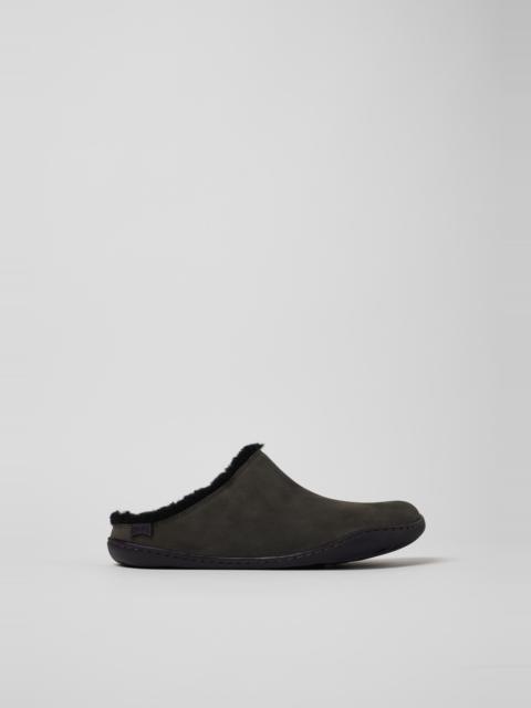 CAMPER Peu Gray Nubuck Clogs for Women