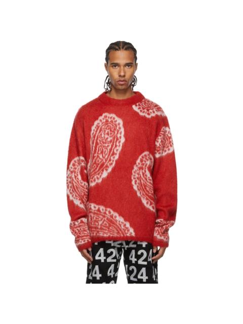 424 Red Paisley Sweater