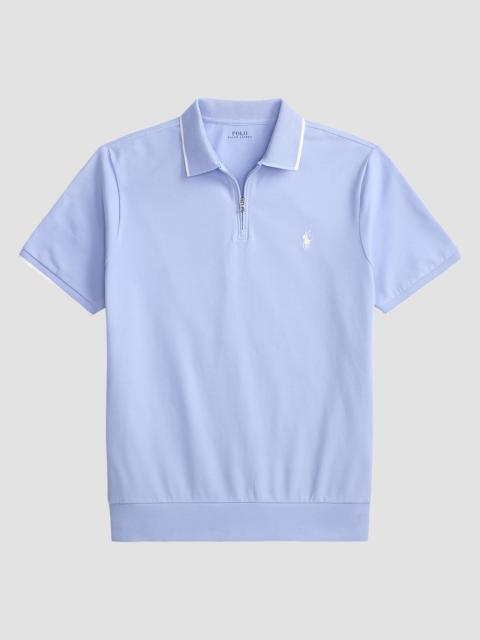 Polo Ralph Lauren Men's Classic-Fit Stretch Mesh Zip Polo Shirt - Pebble Blue