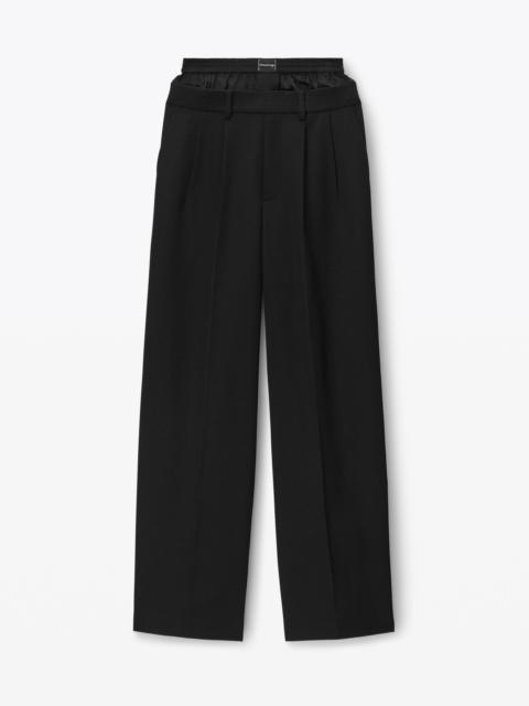 Alexander Wang wool low-rise tailored  trouser with pre-styled logo boxer waistband