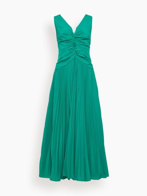 SIMKHAI Vivianne Cotton Midi Dress in Kelly Green