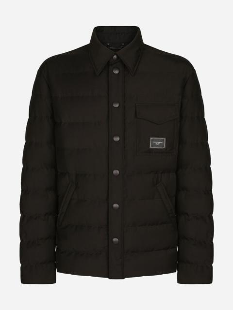 Dolce & Gabbana Quilted nylon jacket with branded plate