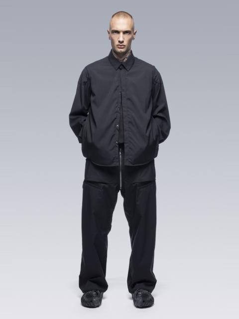LA10-M Nylon Stretch Polartec® Alpha® Press Button Shirt Jacket Black