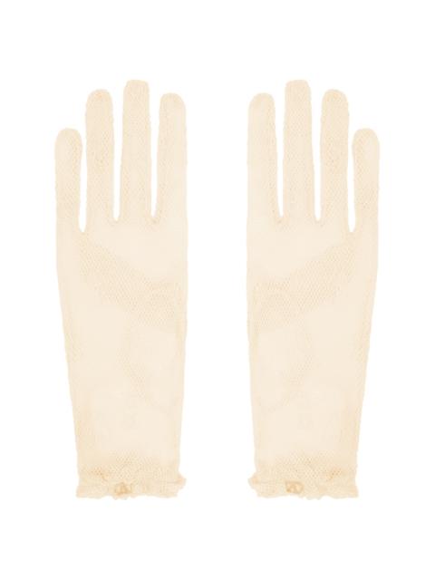 Valentino Beige VLogo Signature Gloves