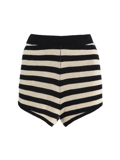 POSSE Miles Striped Knit Shorts black/white