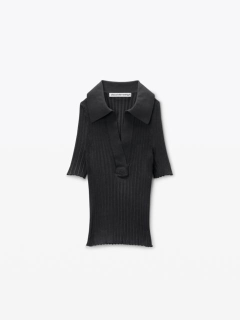 Alexander Wang Polo Pullover in Superfine Cotton