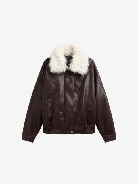 The Frankie Shop Gemonio Faux Leather Jacket - Brown