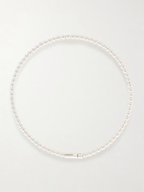 le gramme 53g Beaded Sterling Silver Necklace Silver