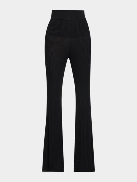 L'AGENCE Conan Rib-Knit Flare Pants