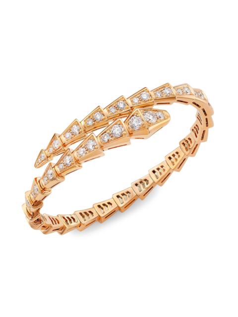 BVLGARI 공급 업체 18K 로즈 골드 Pavè 다이아몬드 팔찌