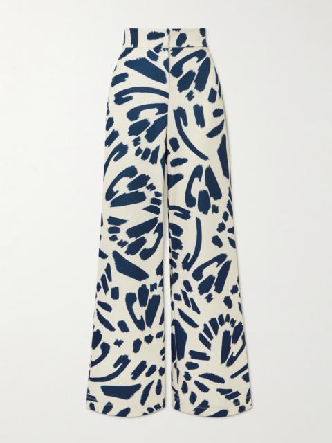 ANDRES OTALORA Espejismo Printed Stretch-scuba Wide-leg Pants