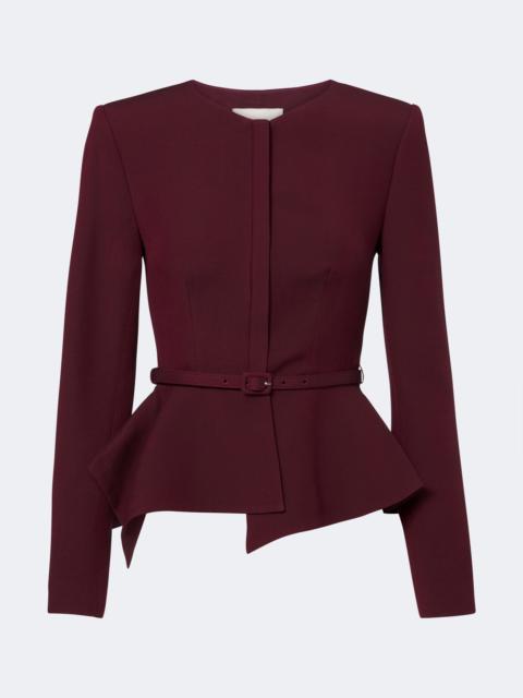 ROLAND MOURET Belted peplum wool and silk jacket