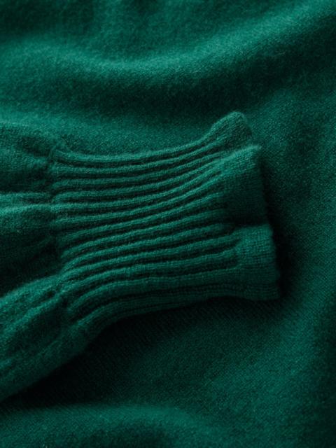 BODEN Frill Trim Cashmere Sweater-Mallard Blue