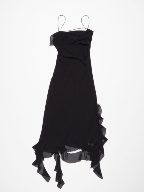 Ruffle strap dress - Black
