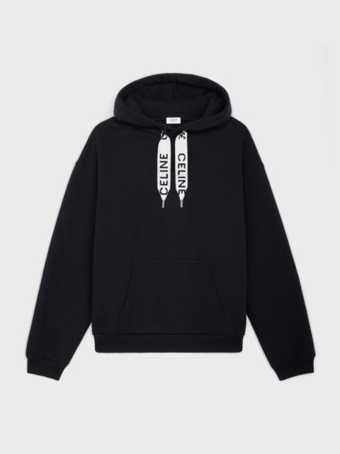 CELINE LOOSE HOODED SWEATSHIRT IN COTTON FLEECE